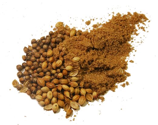 Biji coriandra dari parasit