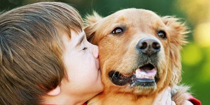 Budak lelaki mencium anjing dan dijangkiti parasit